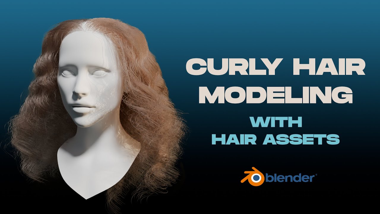 Curly Hair Modeling with Hair Assets in Blender 3D #blender3dmodeling #blender3d