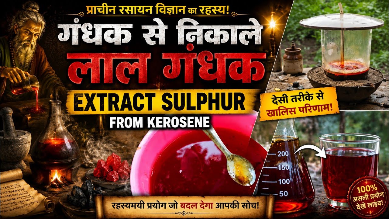 How To Extract Sulphur From Kerosene New Idea।। मट्टी के तेल में से लाल गंधक कैसे प्राप्त करें देखें
