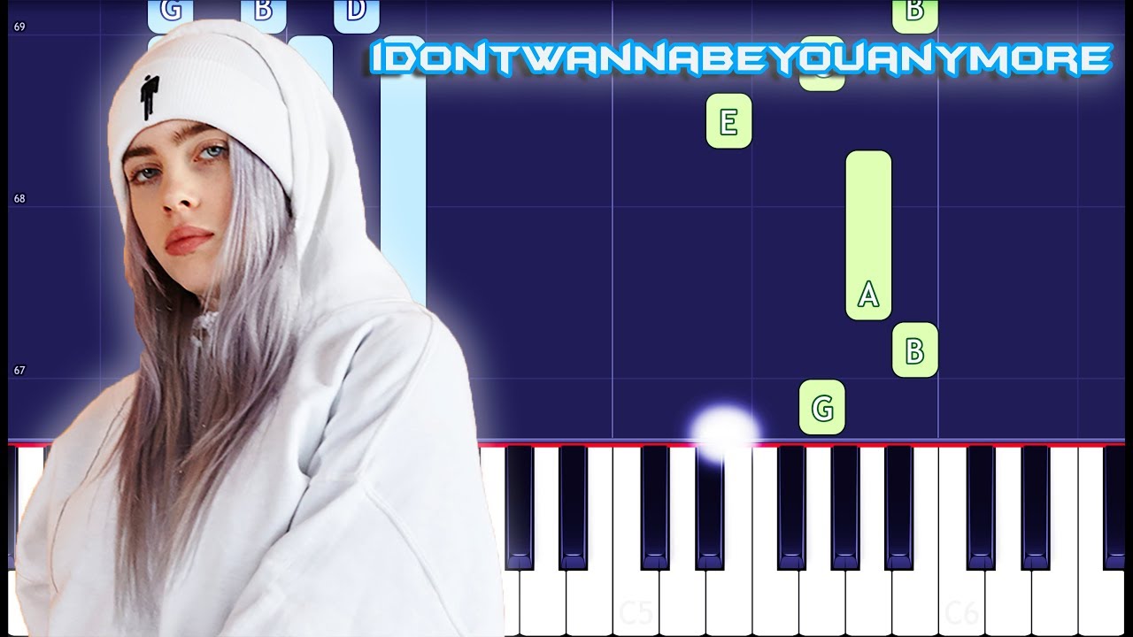 Billie Eilish - idontwannabeyouanymore Piano Tutorial EASY (Piano Cover)