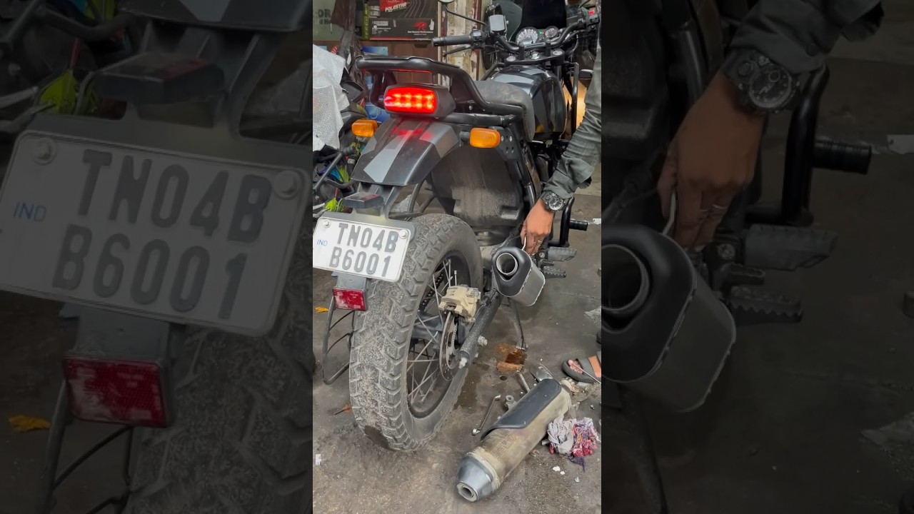 HIMALAYAN EXHAUST RED ROOSTER DM #modification #royalenfield #mechanic #instagram #king