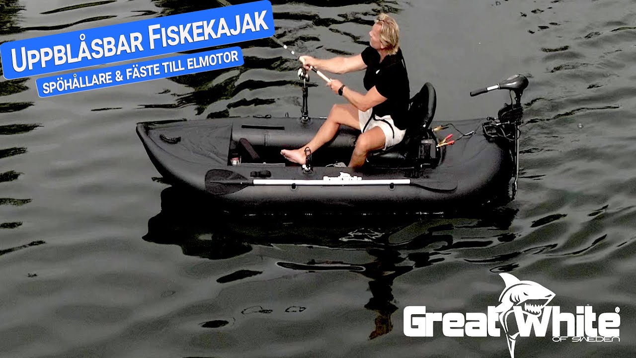 Greatwhite uppblåsbar fiskekajak 3.3 meter inkl. fäste för elmotor