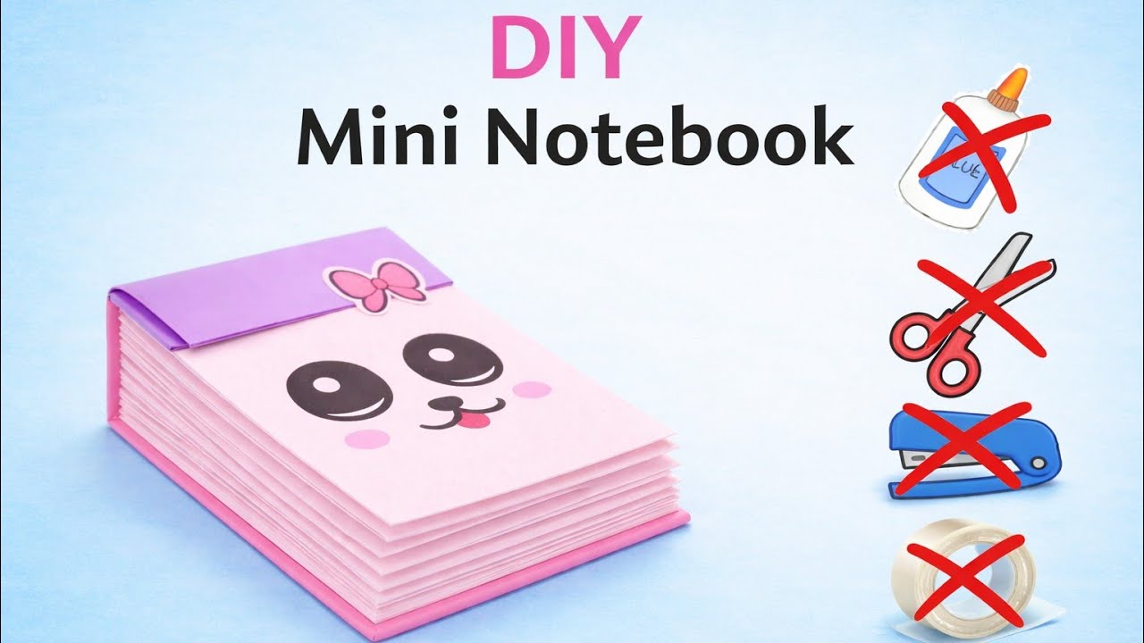 DIY Mini Notebook 📒 ✨| How to Make Cute Paper Notebook | No Glue No Tape No Scissors ❌ School Craft 