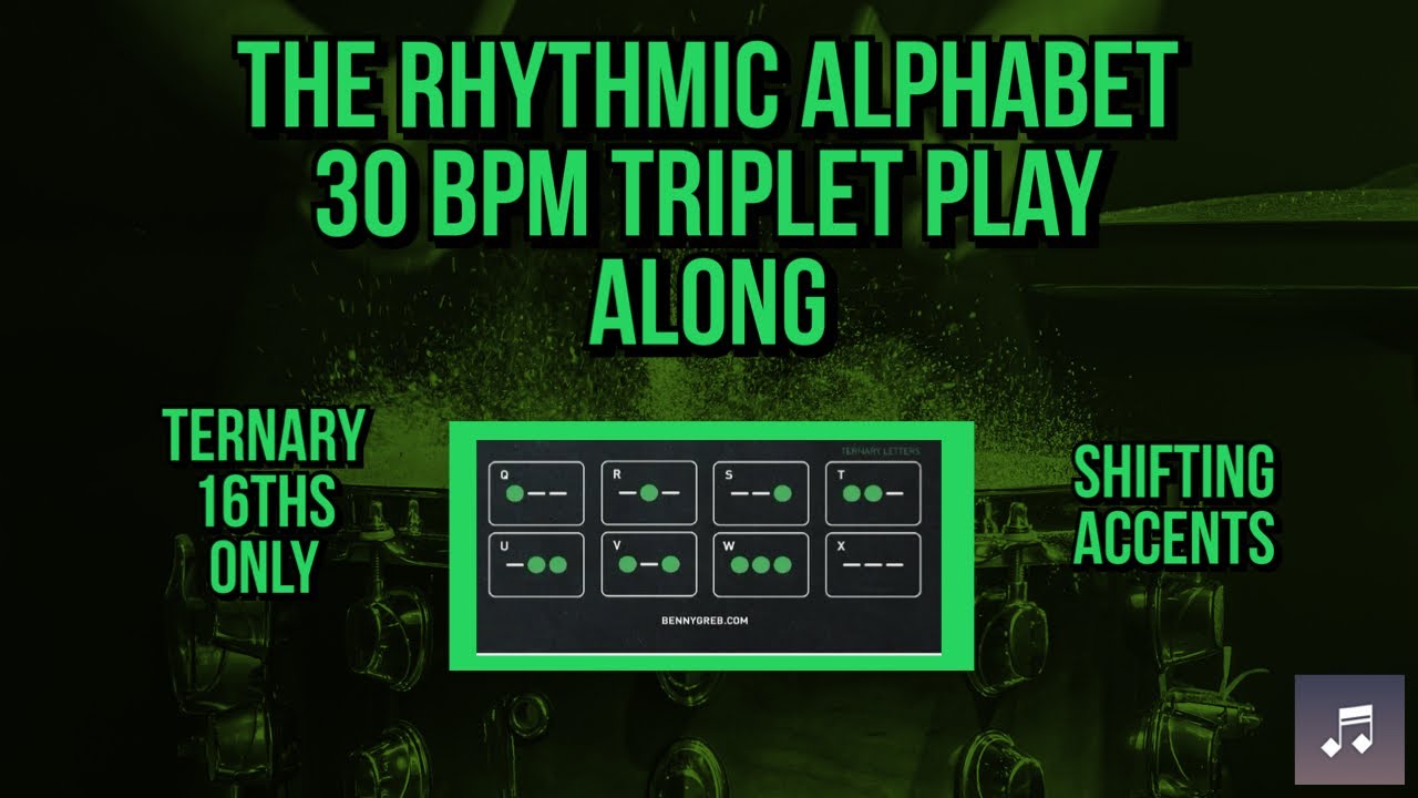 The Rhythmic Alphabet - Ternary Letters- Shifting Accents -Triplet 30 BPM Play Along