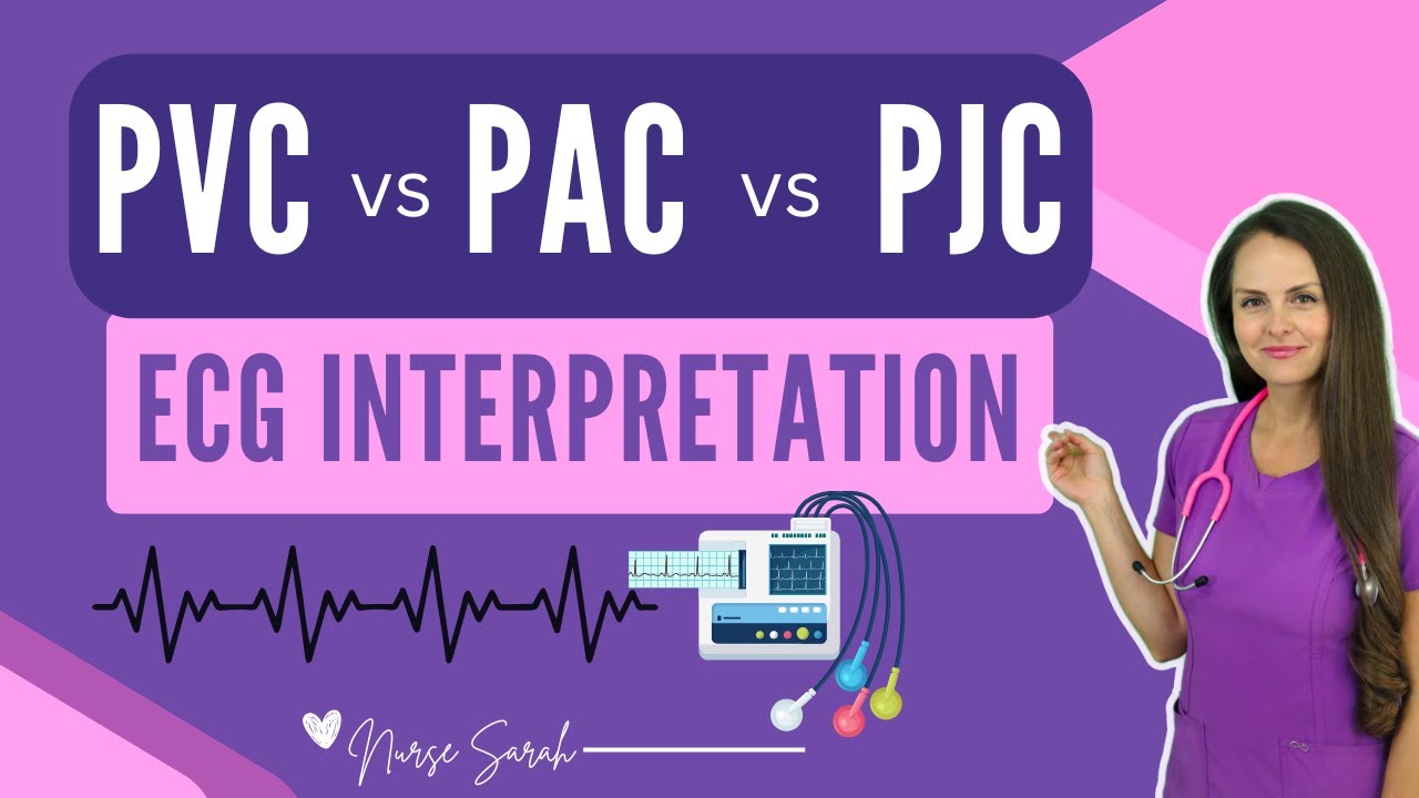 PVCs vs PACs vs PJCs Rhythms ECG Interpretation Compilation Nursing NCLEX Review