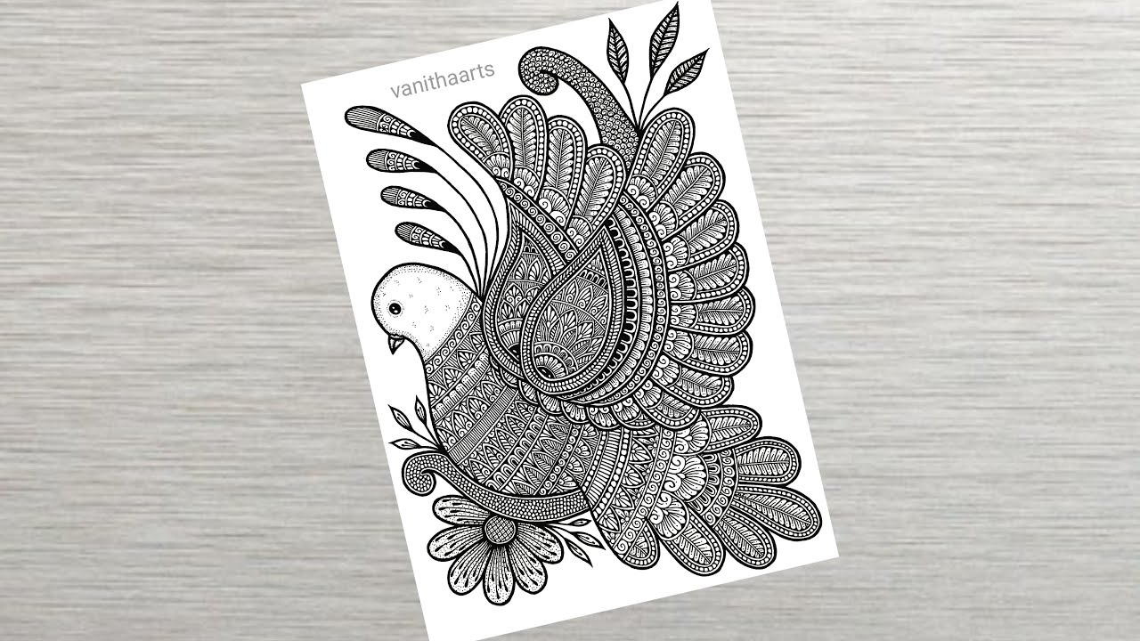Dove Mandala Art | How to a draw Mandala for Beginners Step-by-Step Tutorial | #dove #vanithaarts