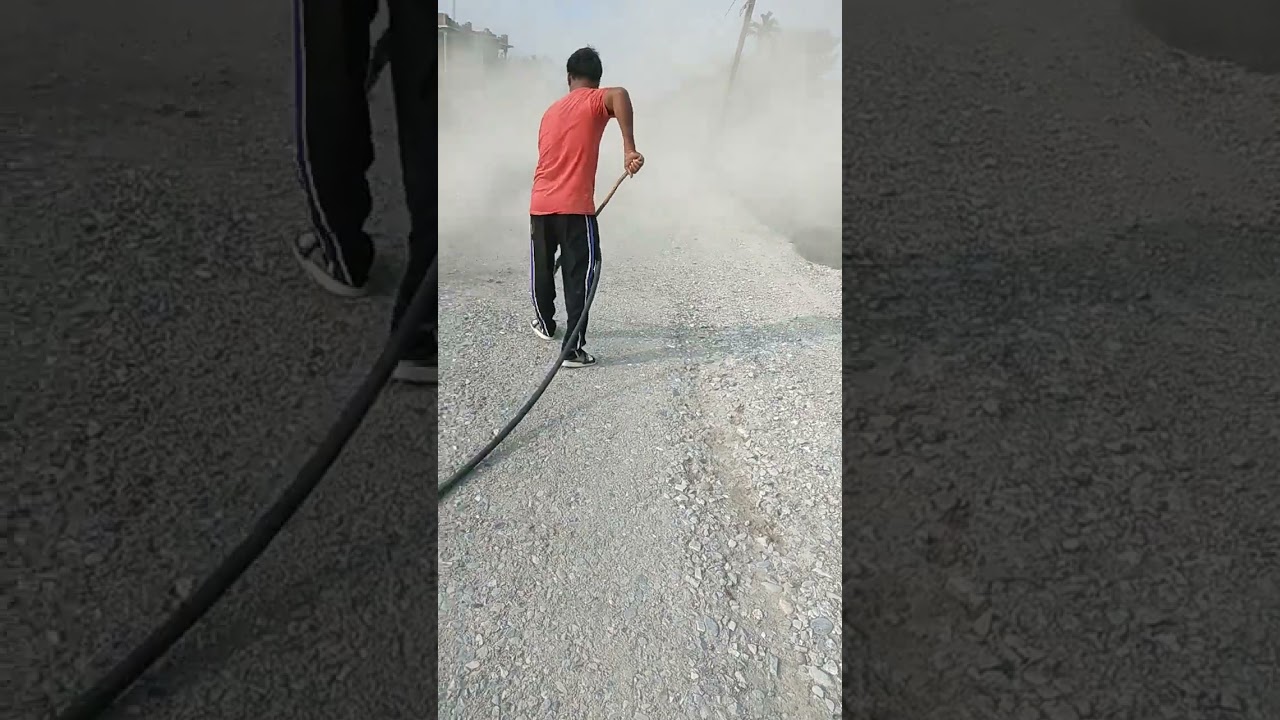 village road construction work..