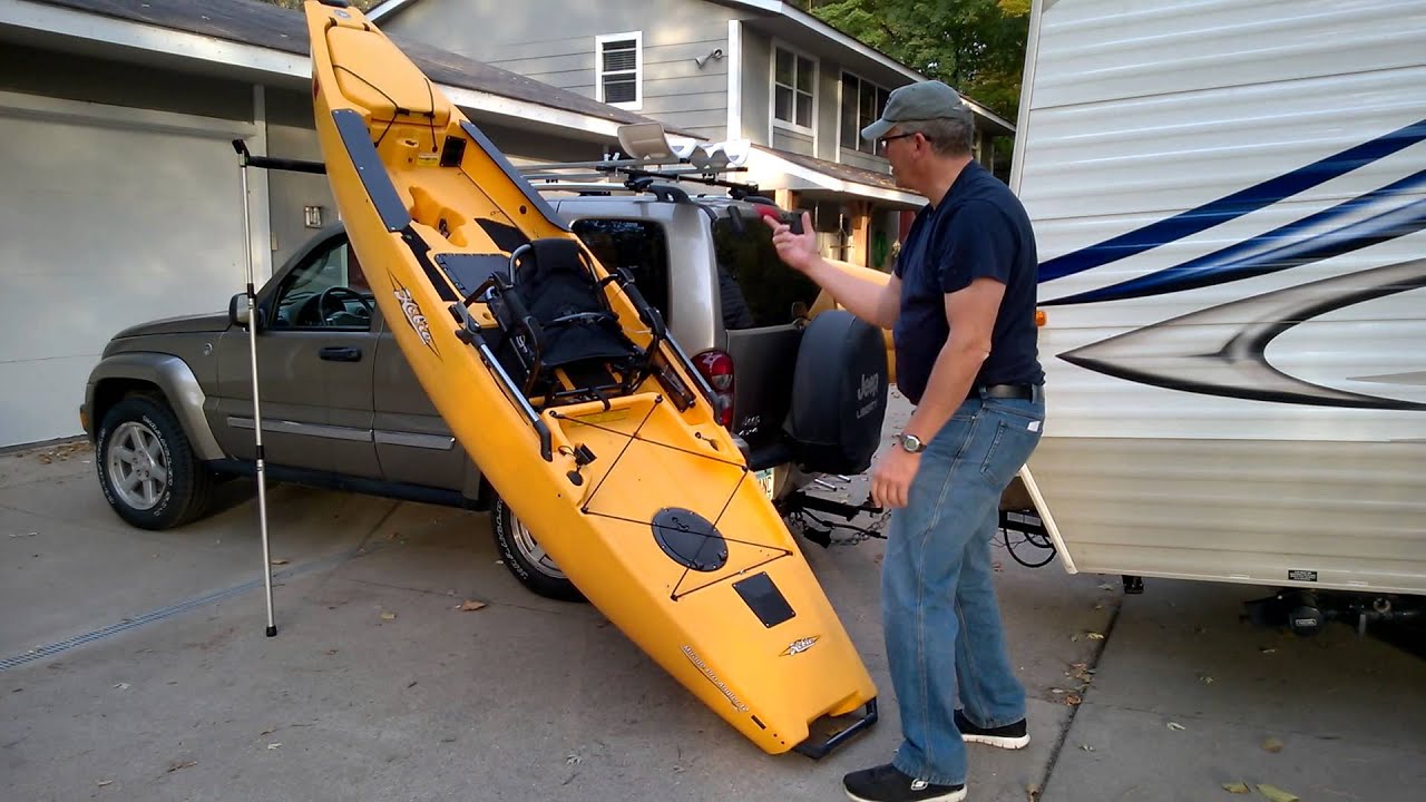 Hobie Pro Angler Kayak Roof Rack with a Rhino Side Loader