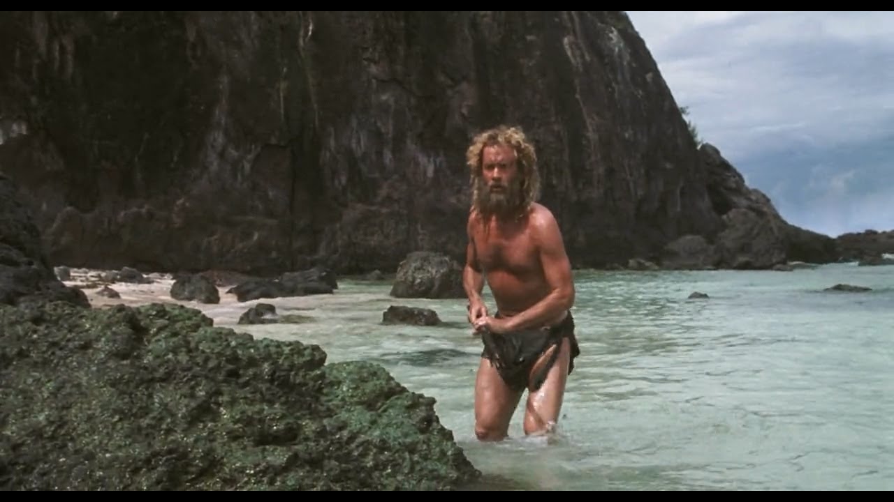 Cast Away 2000 Four years later Chuck now bearded and disheveled has adapted to life alone on island