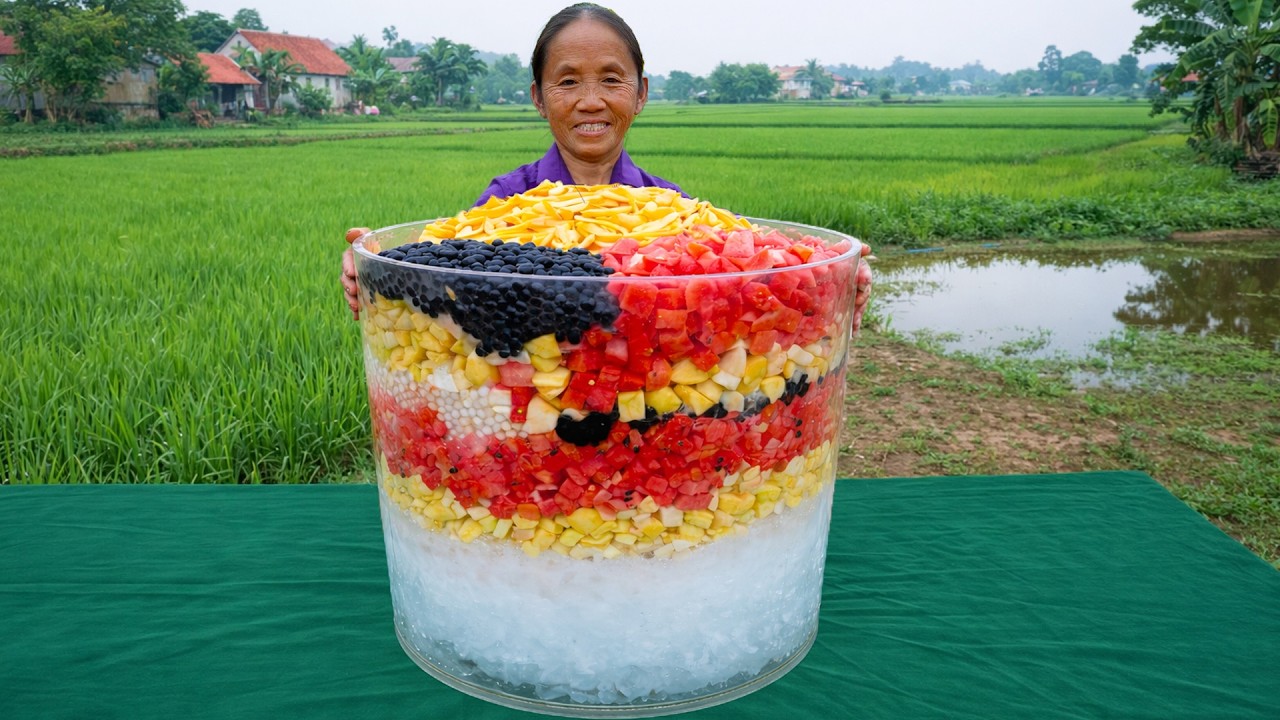 Bà Tân - Lần Đầu Làm Cốc Sữa Chua Mít Trân Châu Đường Đen Khổng Lồ Đãi Cả Làng