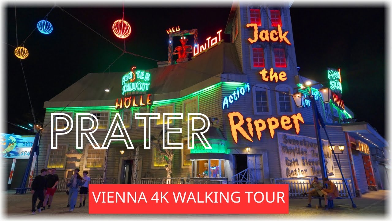 4K Vienna Prater By Night 🇦🇹 Virtual Walking Tour