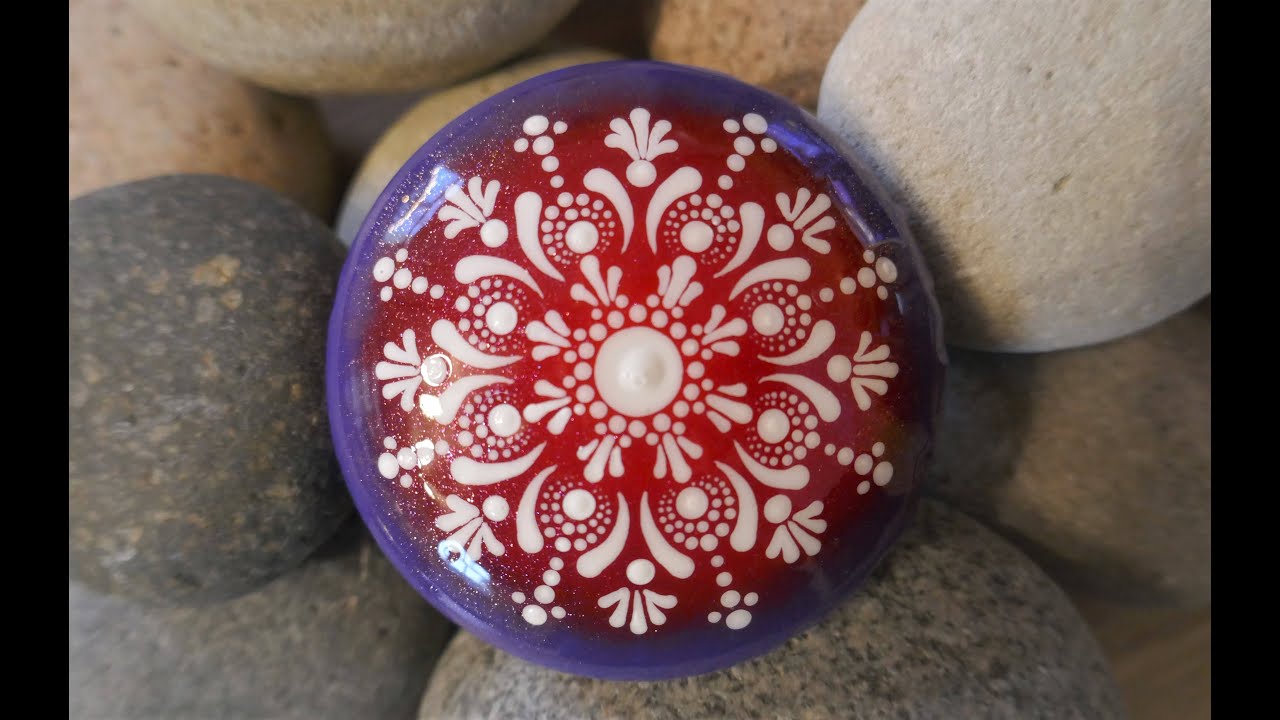 Ein LEICHTES MANDALA FÜR ANFÄNGER - Schneeflocke I Steine bemalen mit MandaLa I rockpainting