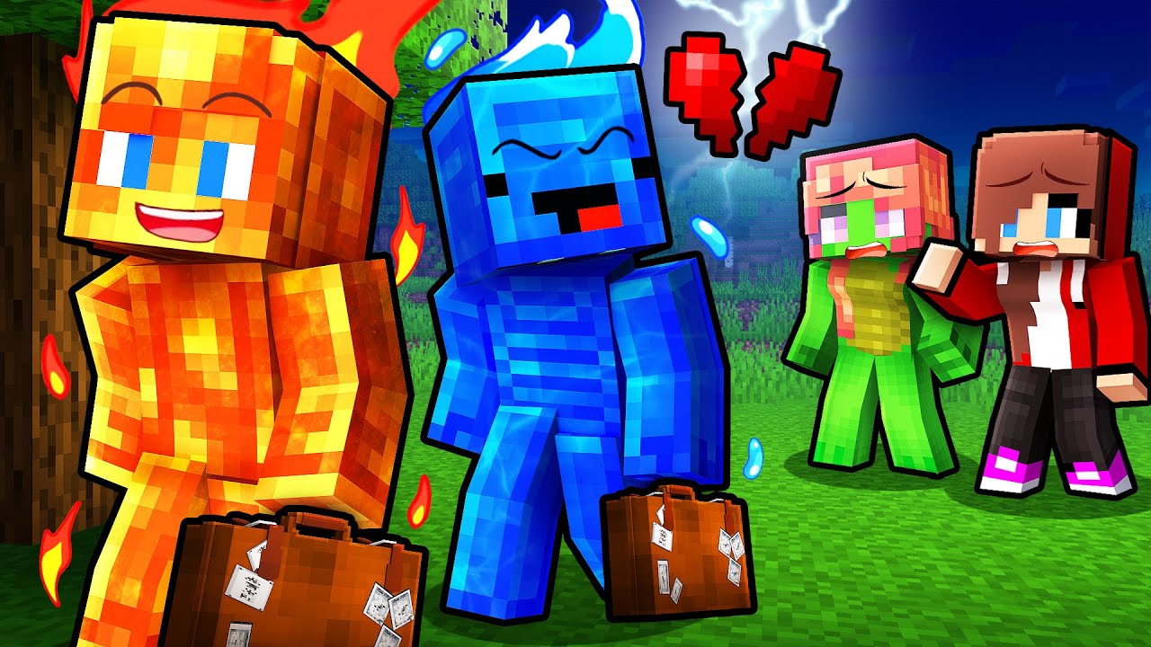 Why ELEMENTAL JJ and Mikey LEAVE Their Families? - Maizen Minecraft Animation