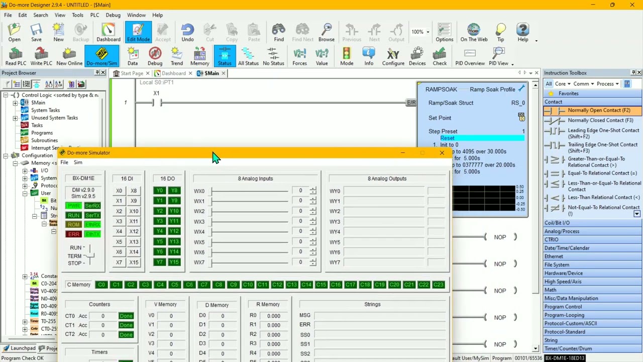 DO-MORE DECIGNER [RAMP SOAK PROFILE ] PROGRAMMING