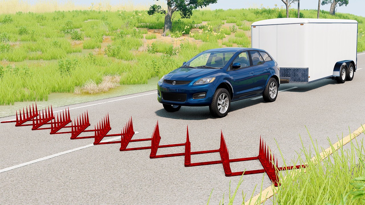 Mobil vs Spikes #12 - BeamNG Drive