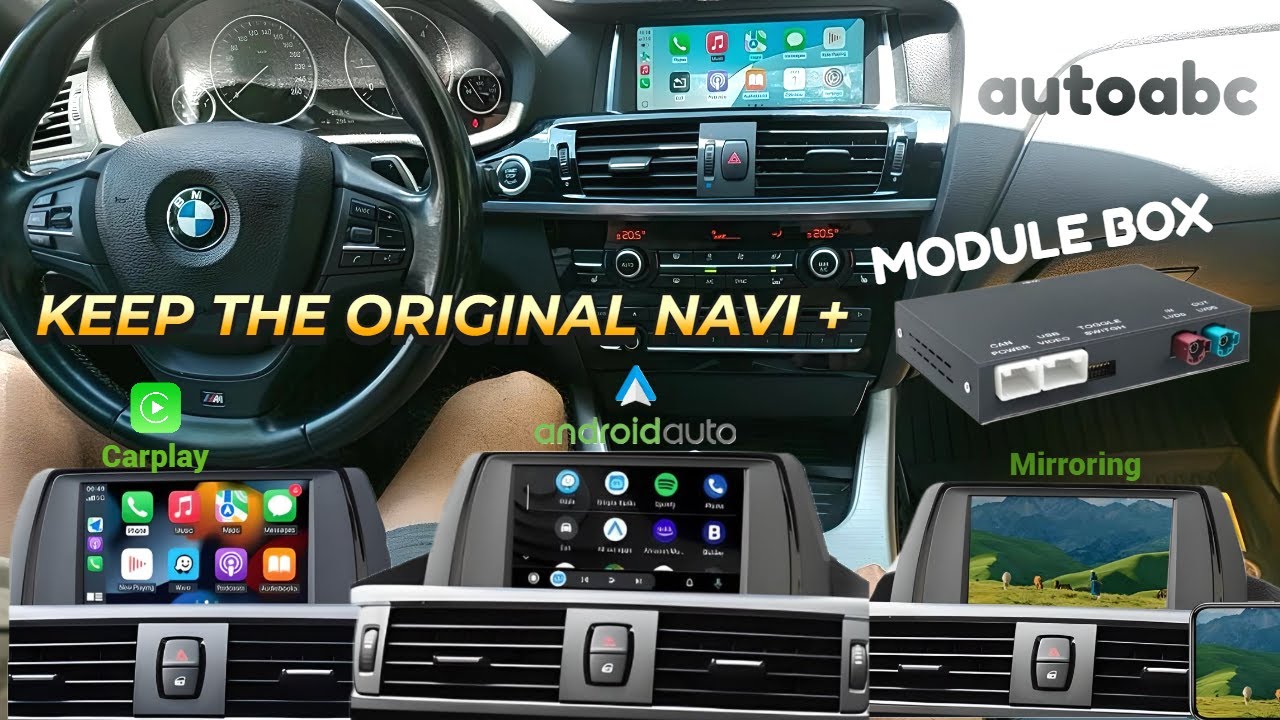 How to Add Carplay and Android Auto to Original Navi BMW X3 X4 F26 F25 AUTOABC Module Box