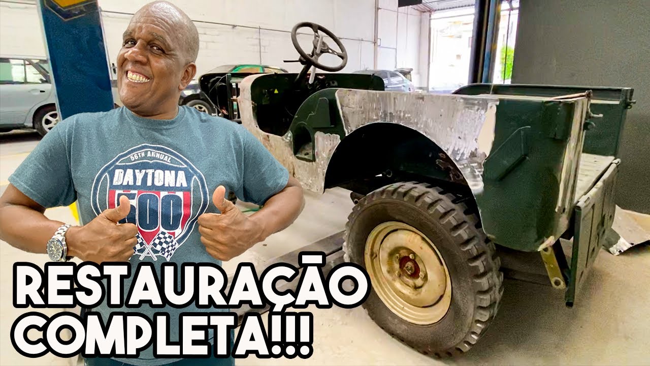 TRABALHO PESADO!!😱 RESTAURAÇÃO COMPETA DE UM JEEP WILLYS USADO NA GUERRA!!