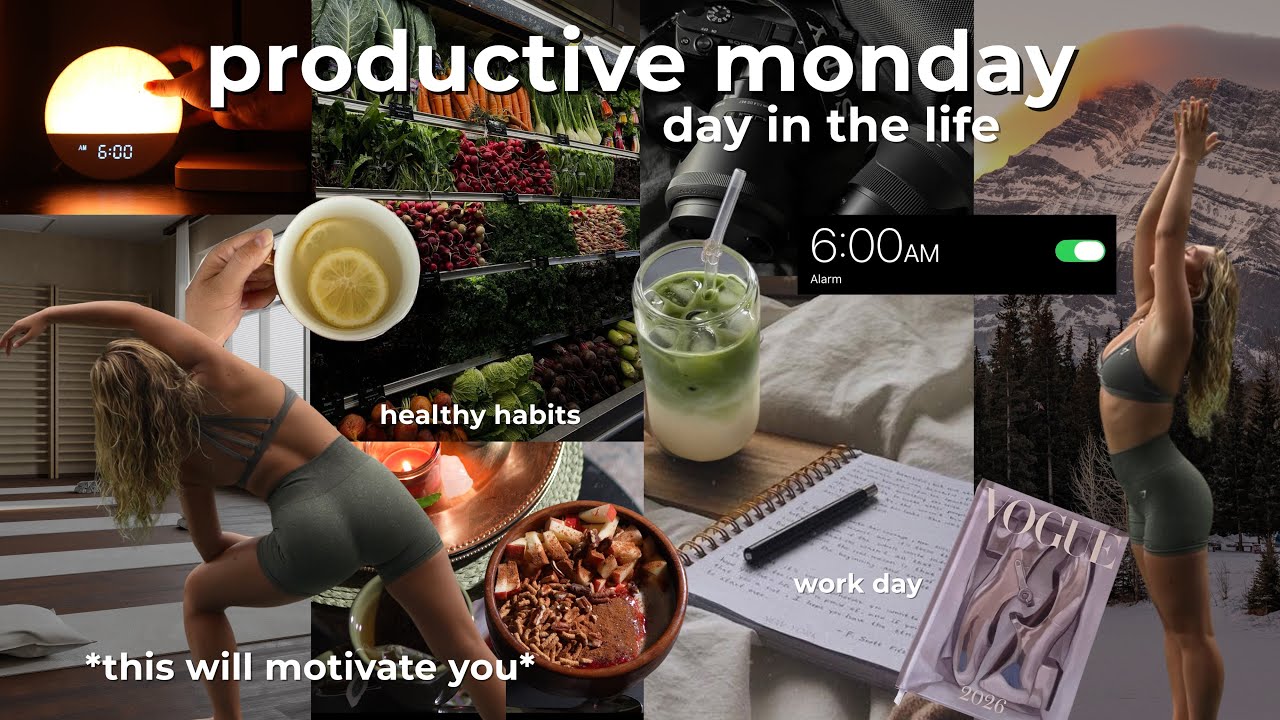 how i stay motivated on a monday | 6am morning routine, work day + pilates