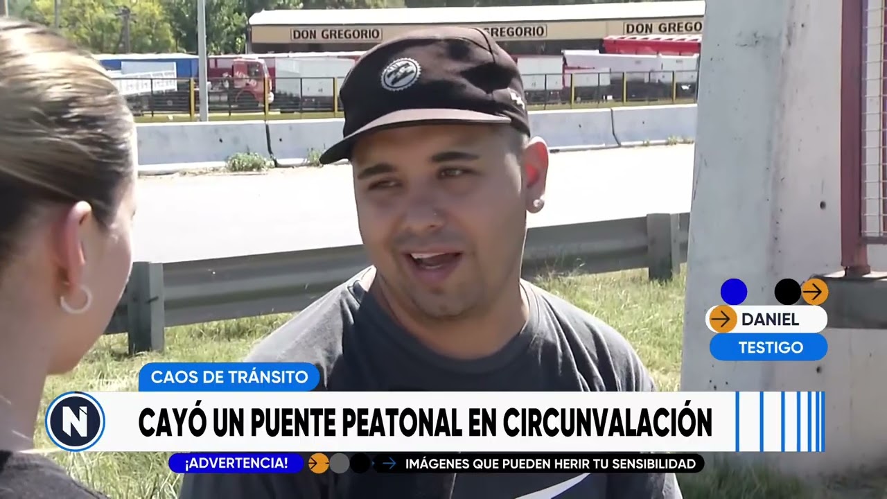 Así fue el momento en el que cayó el puente en Circunvalación | TELEFE ROSARIO