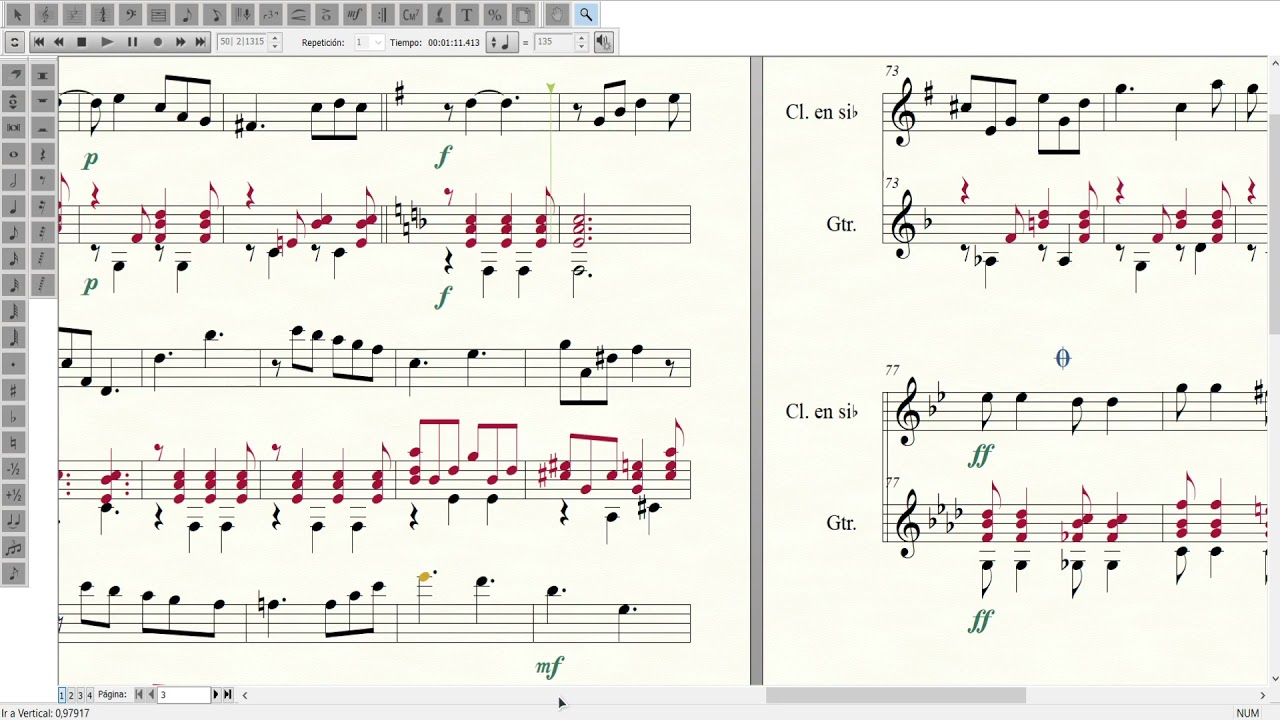 Fantasía en 6/8 Guitarra y Clarinete Score