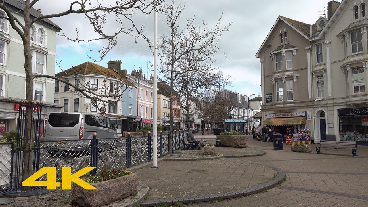 Teignmouth Walk: Town Centre & Beach【4K】