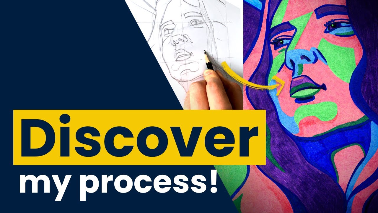 Drawing A Portrait Using Posca Pens - Learn How I Use Colour!