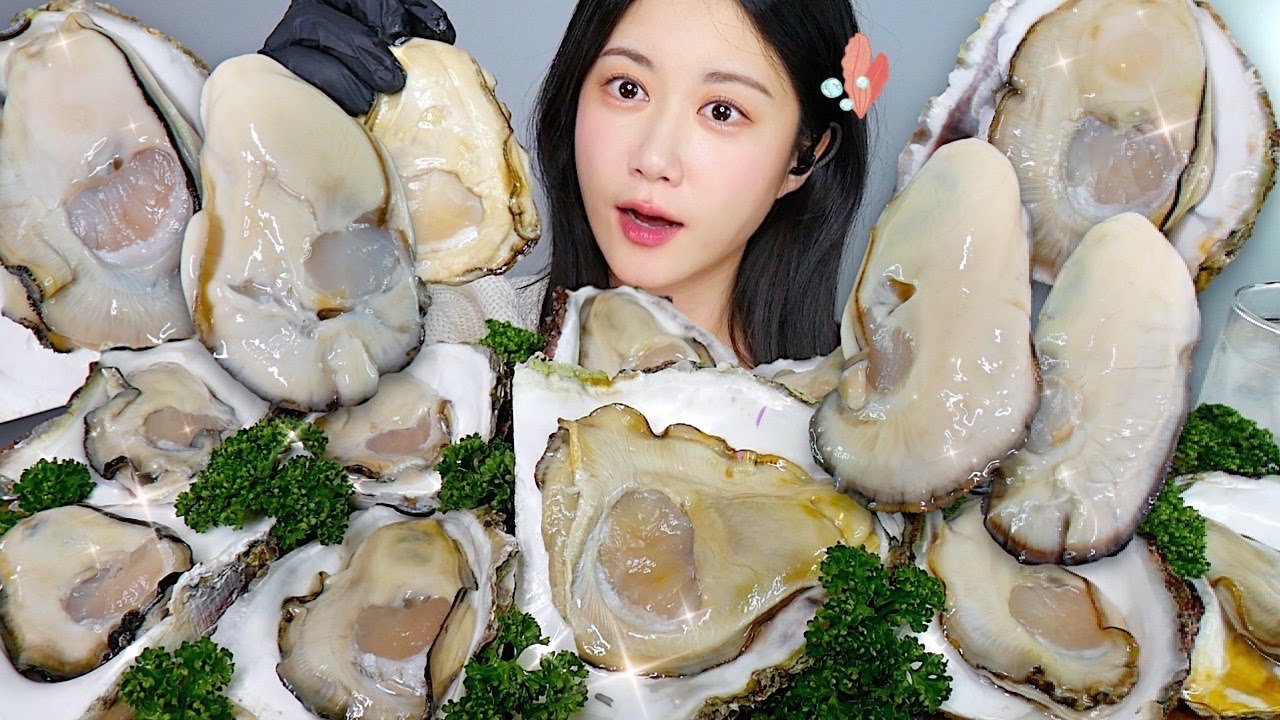 Гигантская Сырая Устрица🤍 Гигантские Сырые Устрицы С Чистым Вкусом eating show | asmr mukbang korean
