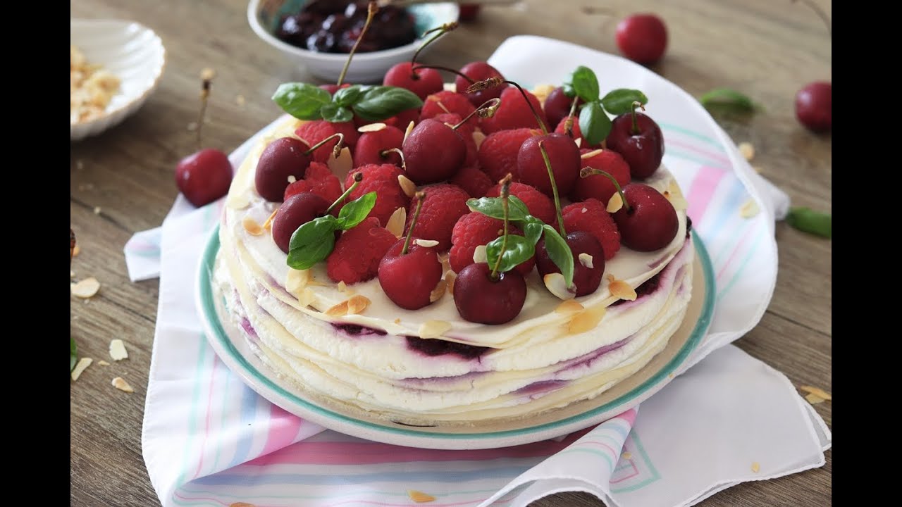Torta di crêpes |Senza glutine, con poco zucchero e senza forno!