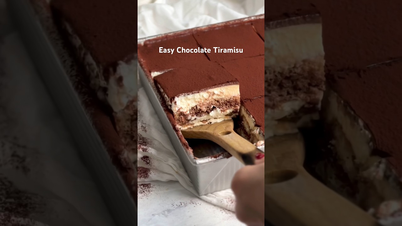 This Easy Chocolate Tiramisu is one of my most popular recipes & for good reason! #recipe #tiramisu