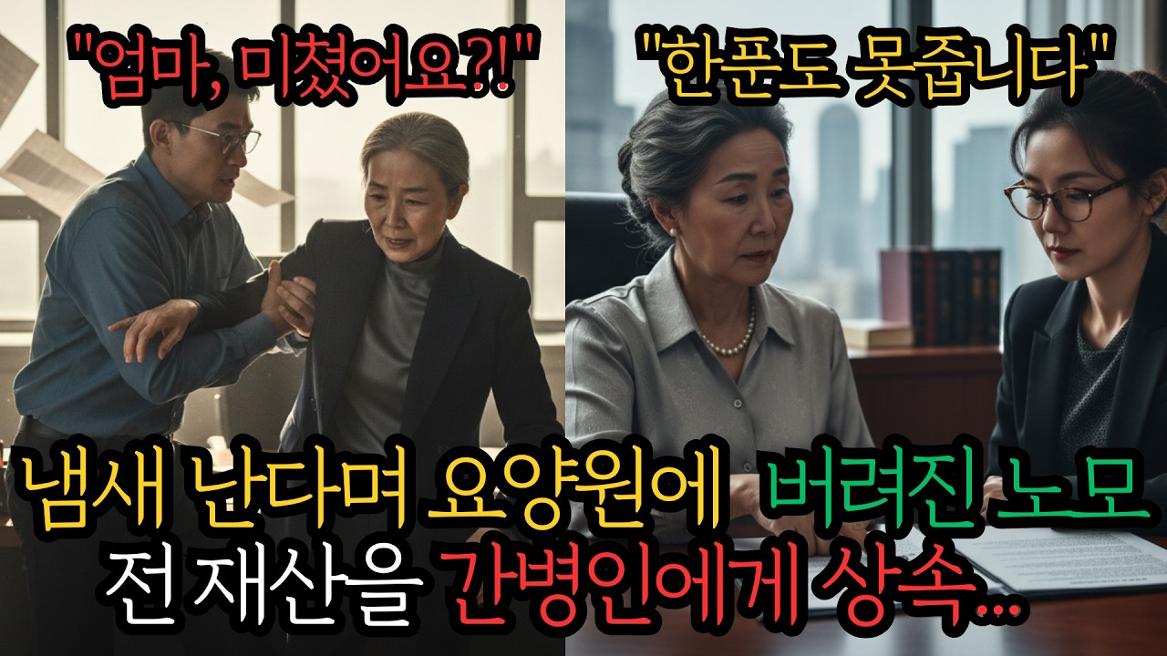 요양원에 버려진 6개월, 전 재산을 간병인에게 상속했습니다#시니어사연#참교육 #불효자 #요양원 #고려장 #며느리 #시어머니