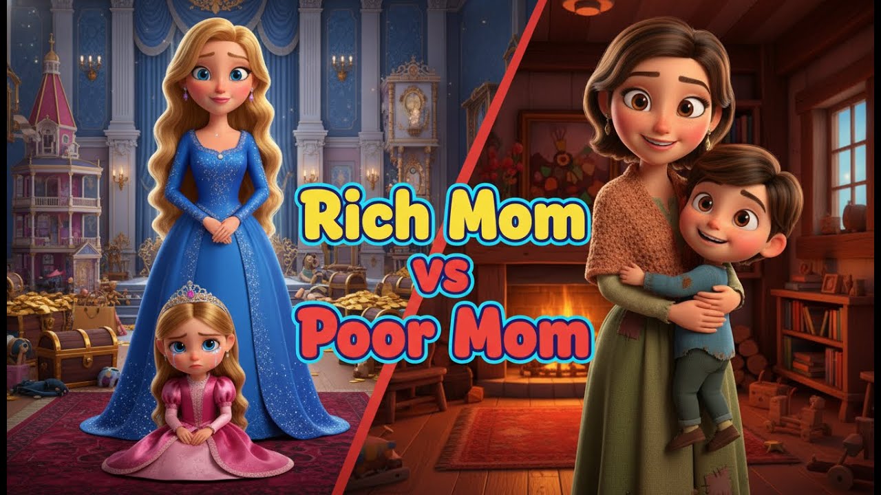 Rich Mom and Poor Mom | Bedtime Fairytale Story for Kids | Moral Story Animation