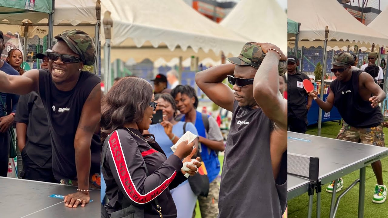 Ashaiman boy in action : Stonebwoy Exhibited his Table Tennis Skills at Pulse All Stars games