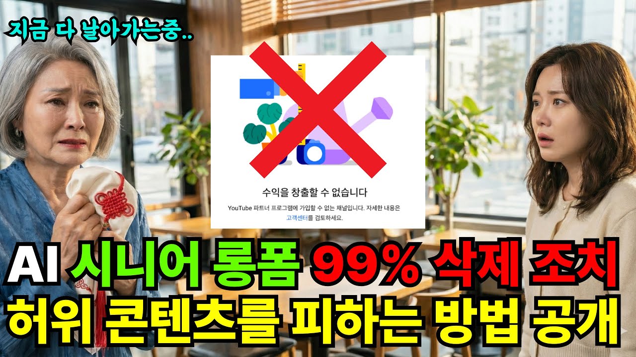 AI 시니어롱폼 영상 99% 삭제조치? 유튜브 허위 콘텐츠 피하는 방법