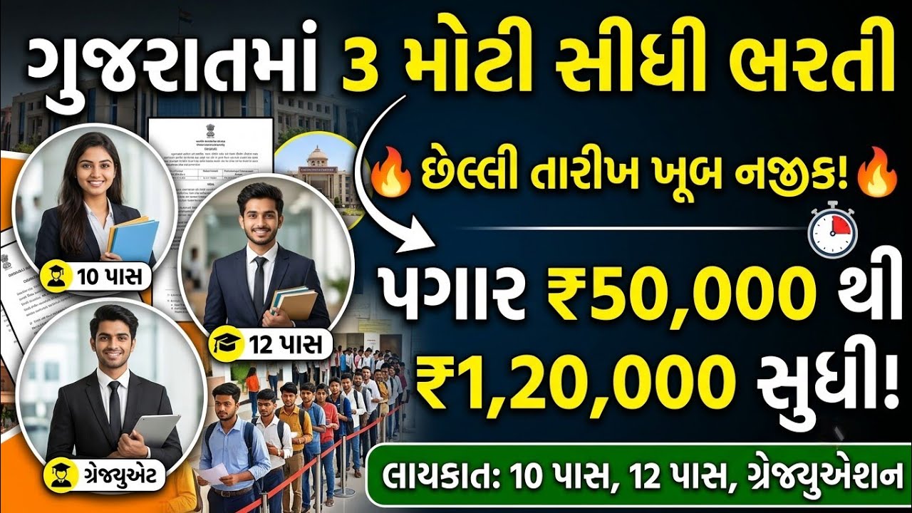 12th Pass Government Jobs 2026 | પગાર 26000+ | જલ્દી ફોર્મ ભરો | Gujarat Government Job Vacancy 2026