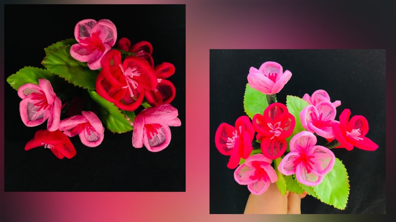 Flower Making with Organdy Cloth// DIY Flower Making//