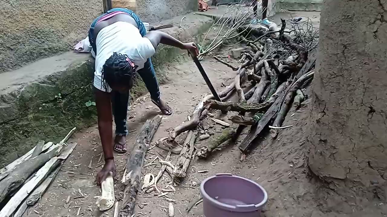 An African city girl in the village 