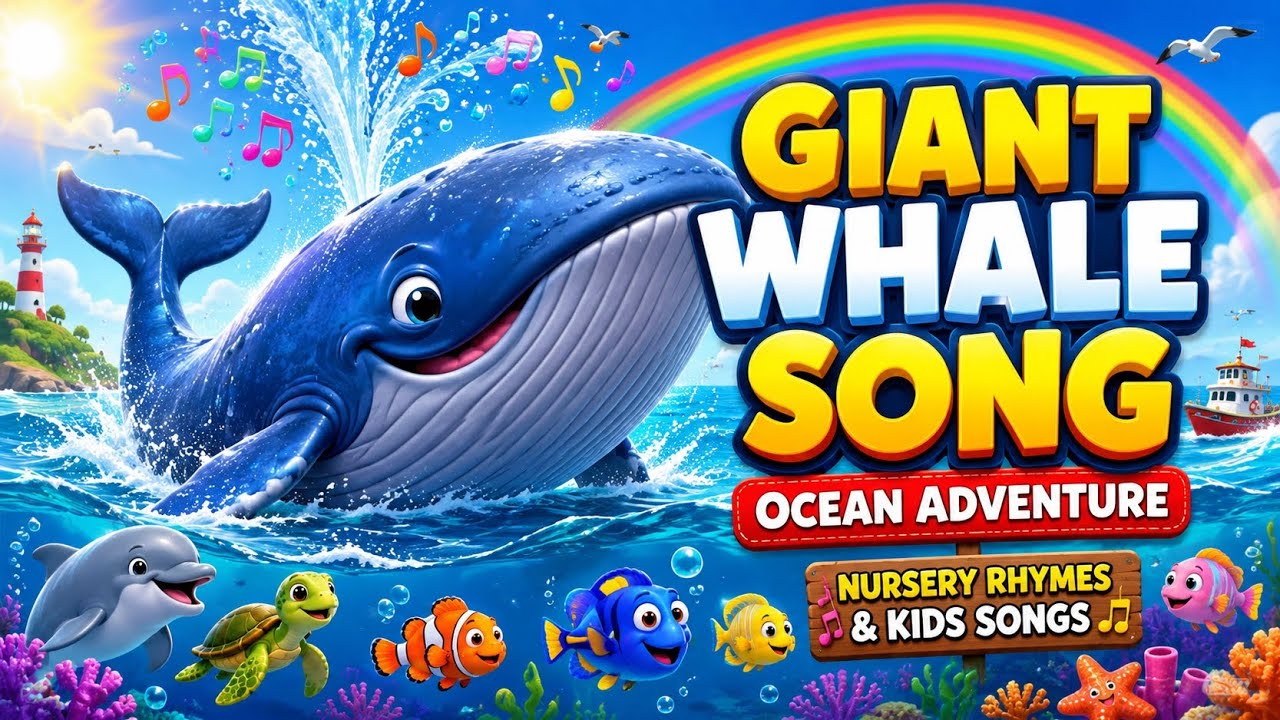 🐋 Giant Whale Song for Kids | Ocean Animals Nursery Rhymes & Kids Songs