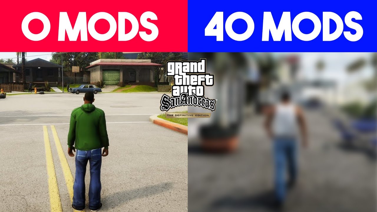 I INSTALLED *40 MODS* 😱 IN GTA SAN ANDREAS - DEFINITIVE EDITION 😍