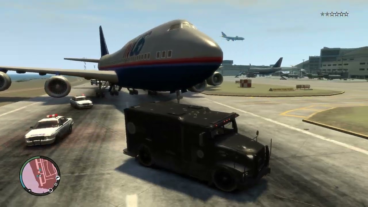 GTA 4 - Russian Mafia Airport Shootout + Six Star Escape