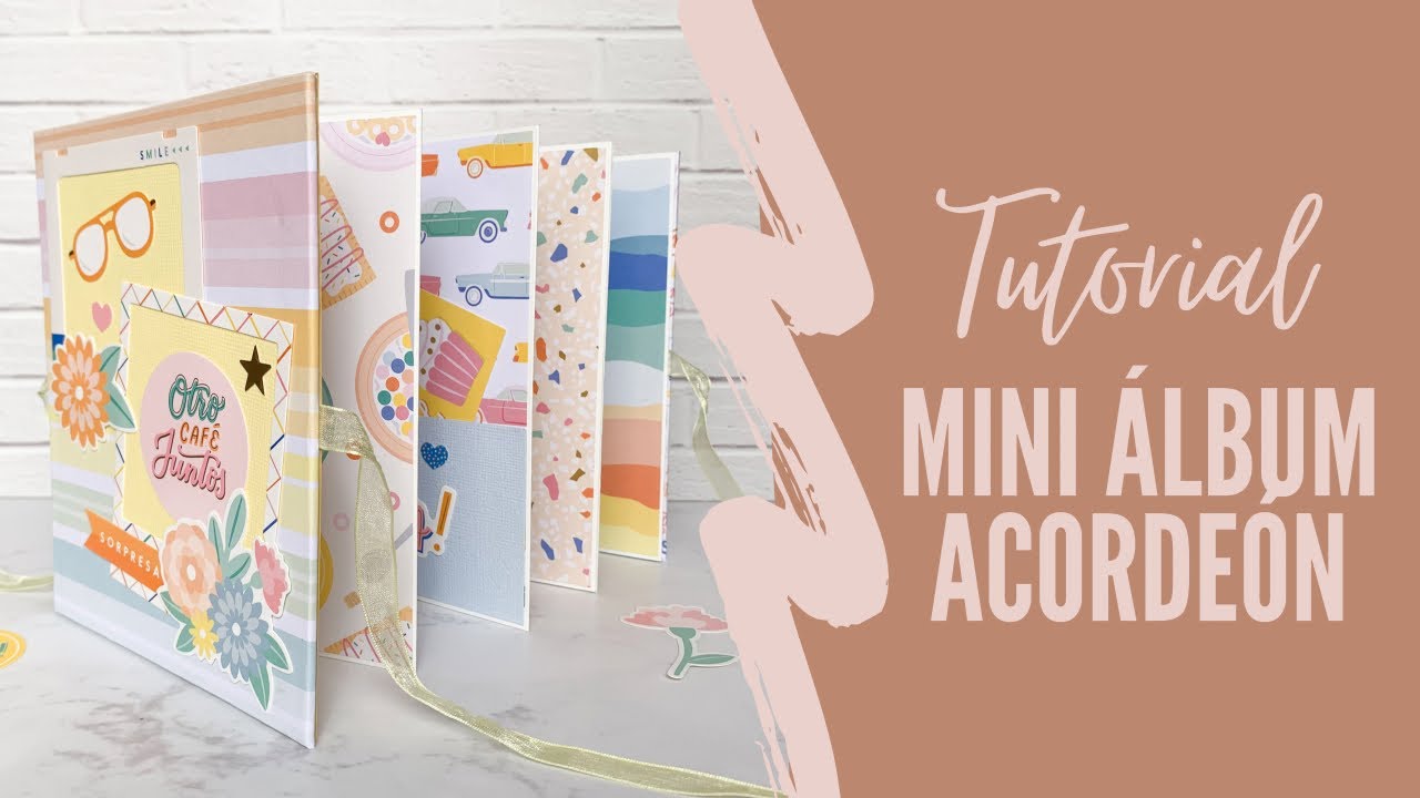 Cómo hacer un MINI ÁLBUM ACORDEÓN (paso a paso) 😍✨ - Tutorial ✂ SCRAPBOOKING