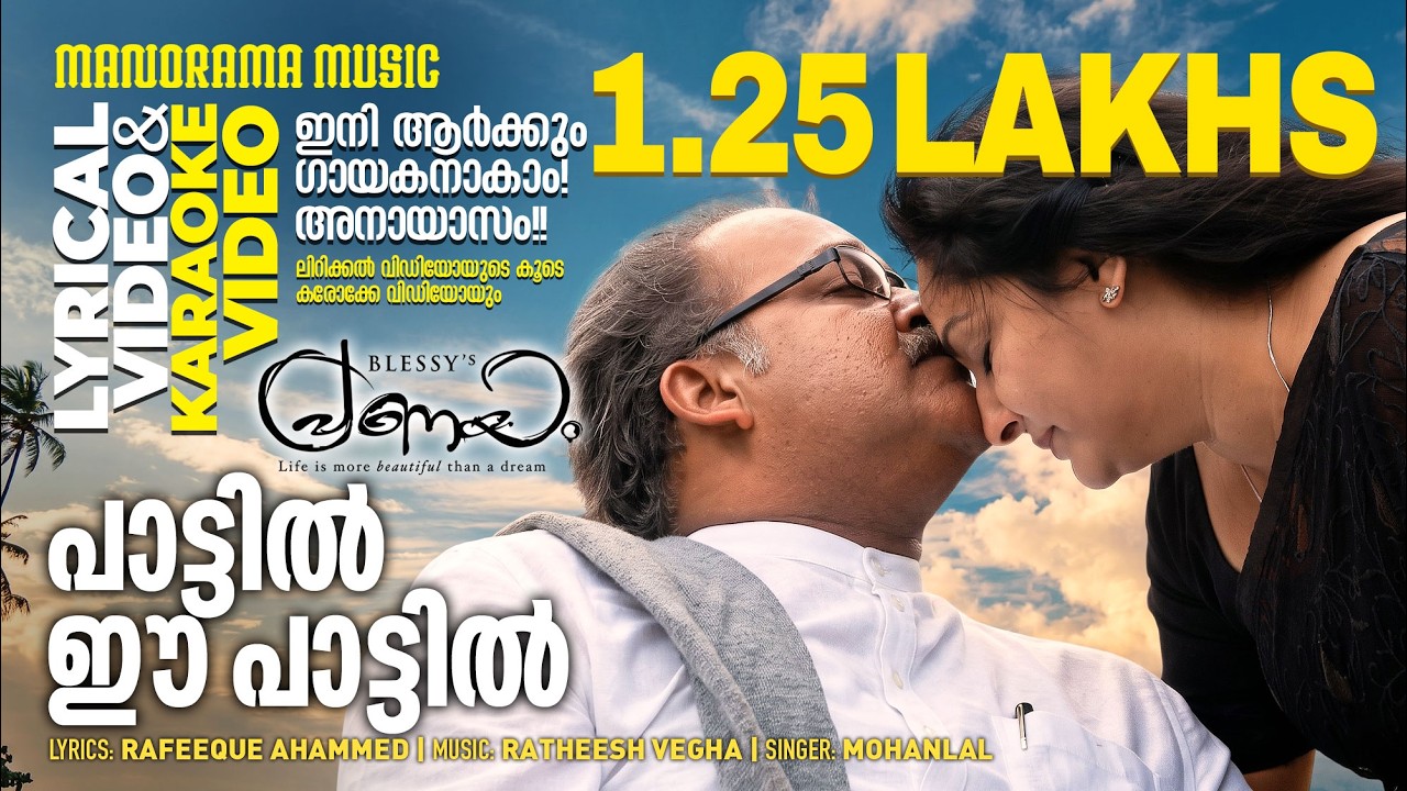 Paattil Ee Paattil |Karaoke Video| Pranayam | Shreya Ghosal | M Jayachandran |O N V Kurup | Mohanlal