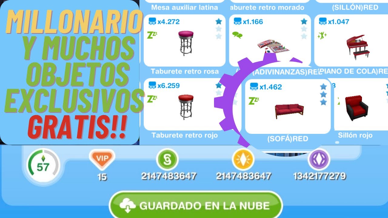 Hack para tener muchos ítems y ser millonario en Sims free play 💲💲