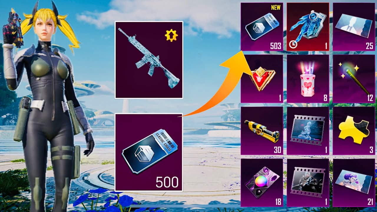 new premium crate opening pubg mobile 500+  Classic crate opening M416 glacier❄️7330 supply opening