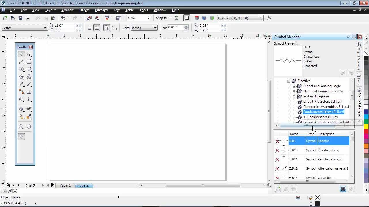 Corel DESIGNER Technical Suite X5 TUTORIAL: diagramming tools