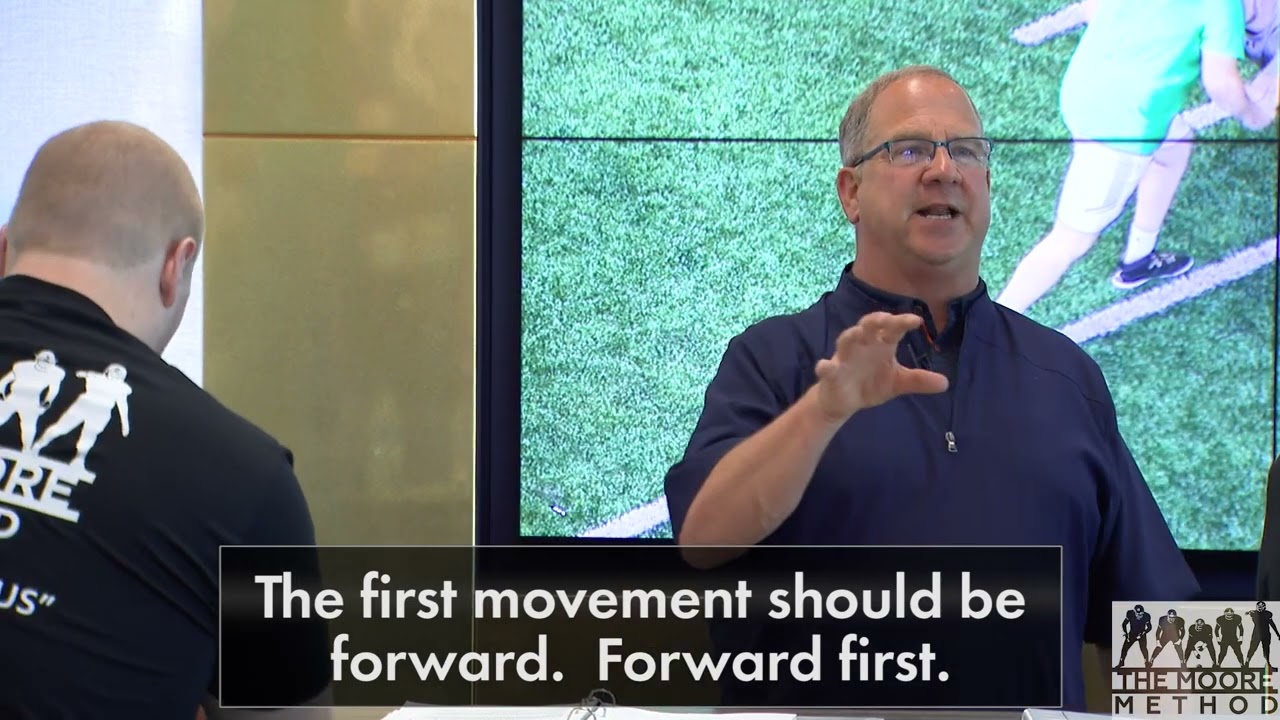 Former Notre Dame OL Coach Harry Hiestand - Leverage & Finish Drill