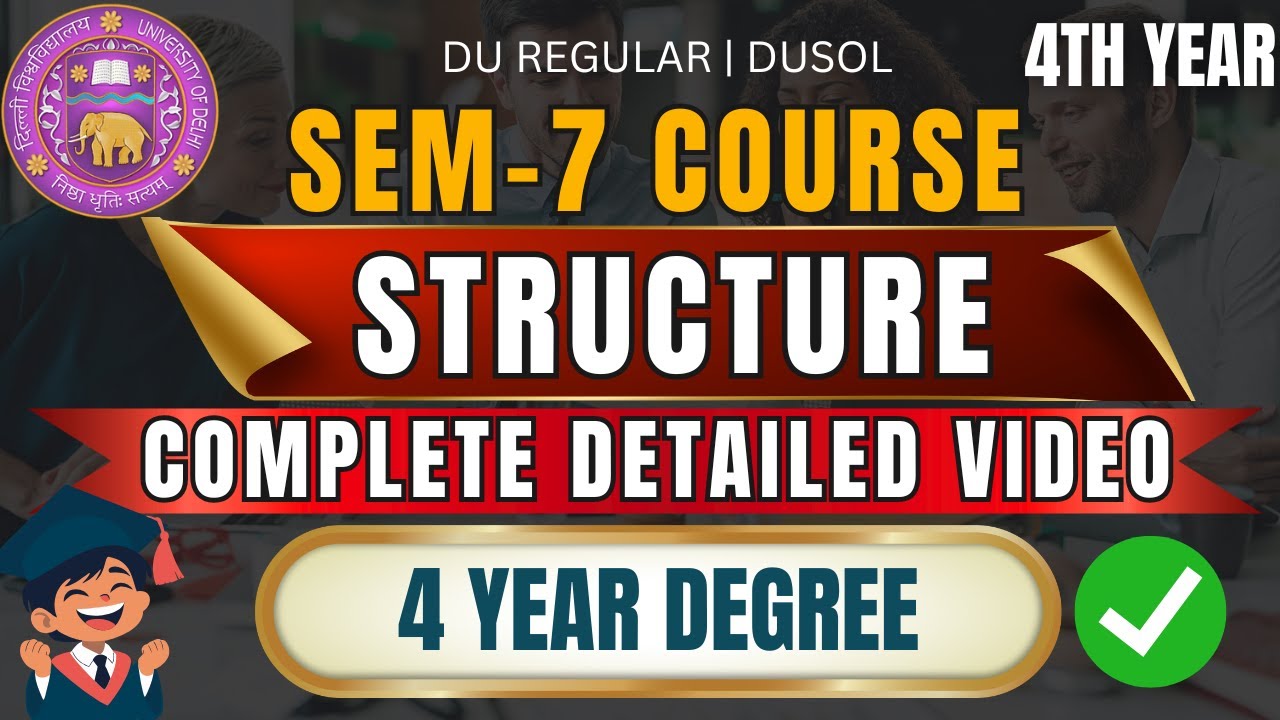 B.Com Hons Course Structure Semester 7 & 8 | Four-Year Graduation | DU, DUSOL 2025