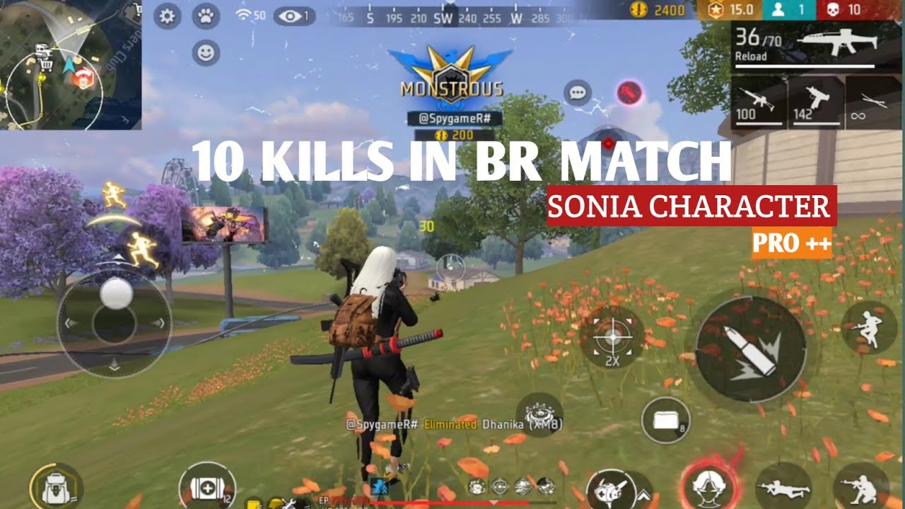 SONIA = IMMORTAL! 😱 10 Kills High Intensity BR Ranked 🥶99% Headshots rate ☠️ # freefire