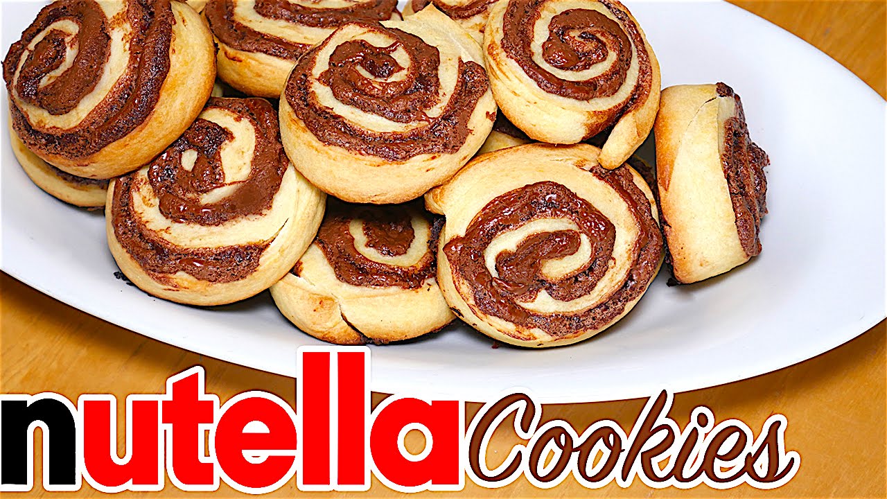 Biscotti Girelle Alla NUTELLA [Video 4K] - Easy NUTELLA Cookies Recipe