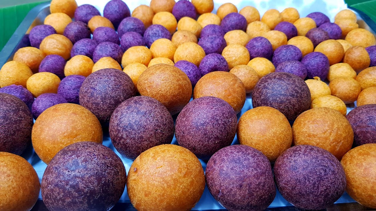 949 ขนมไข่ไดโนเสาร์ ขนมไข่นกกระทา ชีสยืด Deep Fried Sweet Potato Balls