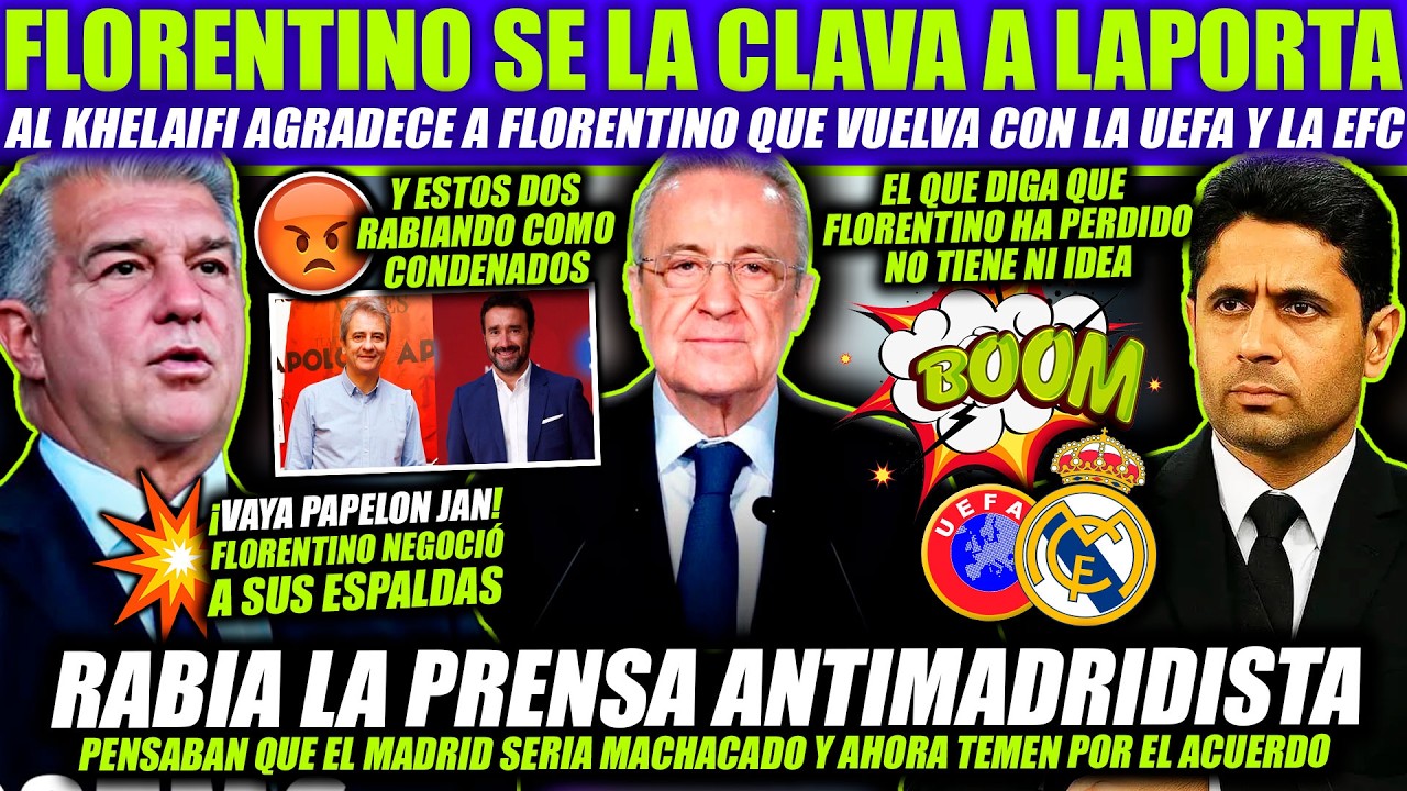 FLORENTINO SE LA CLAVA A LAPORTA Y PACTA A SUS ESPALDAS CON LA UEFA ¡LA PRENSA ANTIMADRIDISTA RABIA!