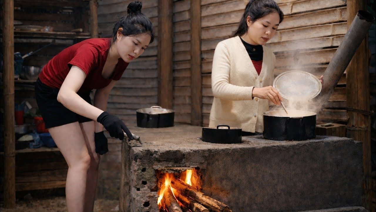 A country girl builds a traditional, smokeless wood-burning stove in 48hours to cook delicious meals